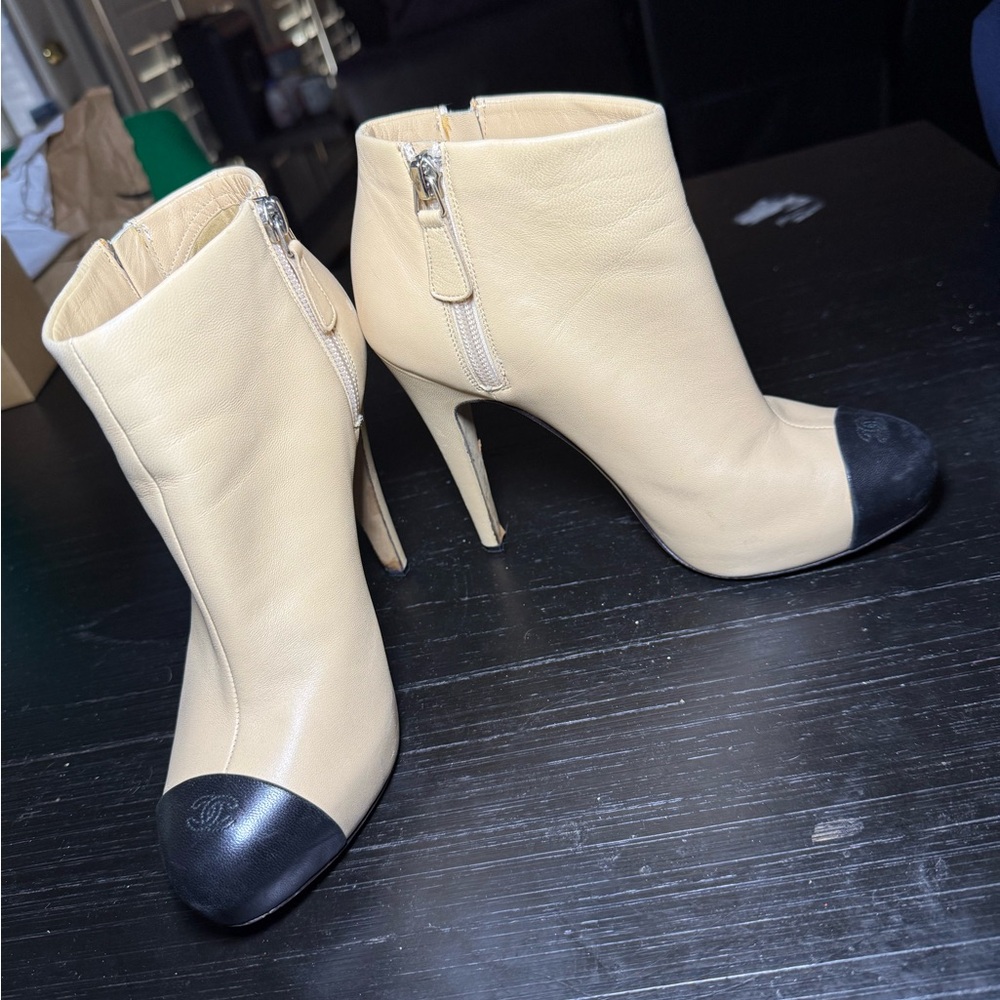 Chanel colorblock booties